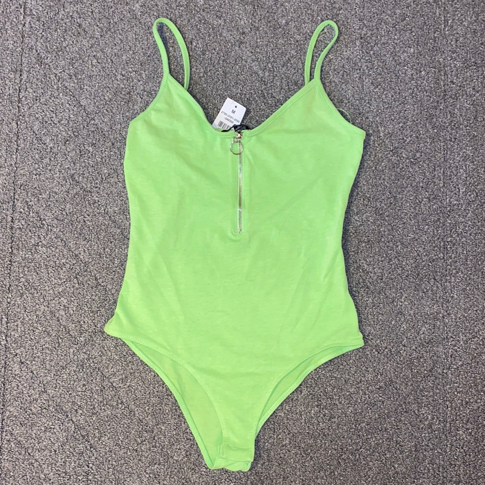 Ambiance Neon Green and Silver Bodysuit